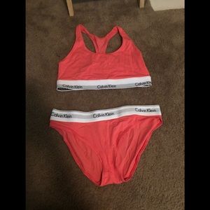 Calvin Klein Logo Bralette and Hipster Set